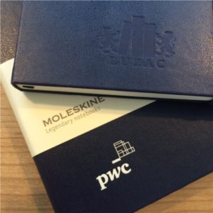 Moleskine notitieboekje met blinddruk logo PWC