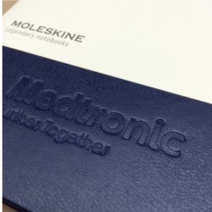 Moleskie Prussian Blue met logo bedrukken