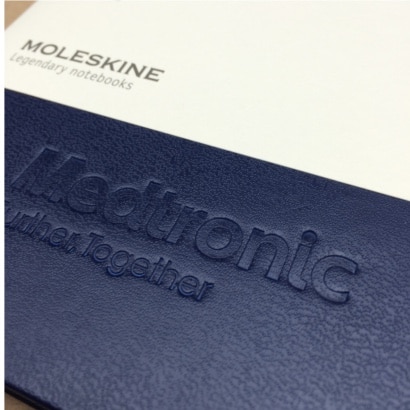 Moleskie Prussian Blue met logo bedrukken