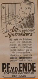 Llijnentrekker - oude advertentie drukkerij van den ende