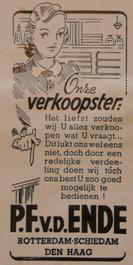 Verkoopster - Oude advertentie jaren 60 drukkerij van den ende oss