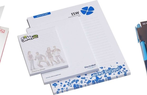 schrijfblok met logo bedrukken