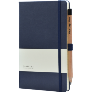 Castelli notitieboek Premium Lederlook Blauw 380
