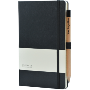 Castelli notitieboek Premium Lederlook zwart