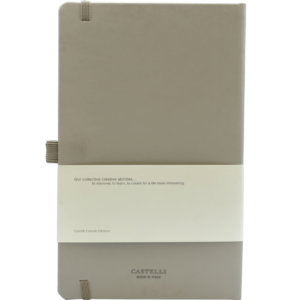 Castelli notitieboek soft touch taupe 639 achterzijde