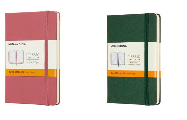 Twee nieuwe moleskine notitieboek kleuren