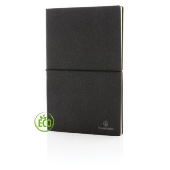 Duurzaam notitieboek - Gerecycled leer zwart