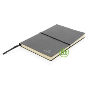 Recycled leder notitieboek zwart 2web