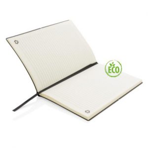 Recycled leder notitieboek zwart 3web