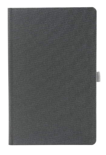 linnen notitieboek met eigen logo grijs