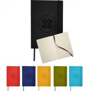 Klassiek notitieboek met flexibele kaft bedrukt met eigen logo