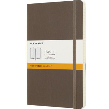 Moleskine notitieboek in de kleur earthbrown bedrukken met eigen logo