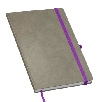 Suede notitieboek bedrukt met eigen logo