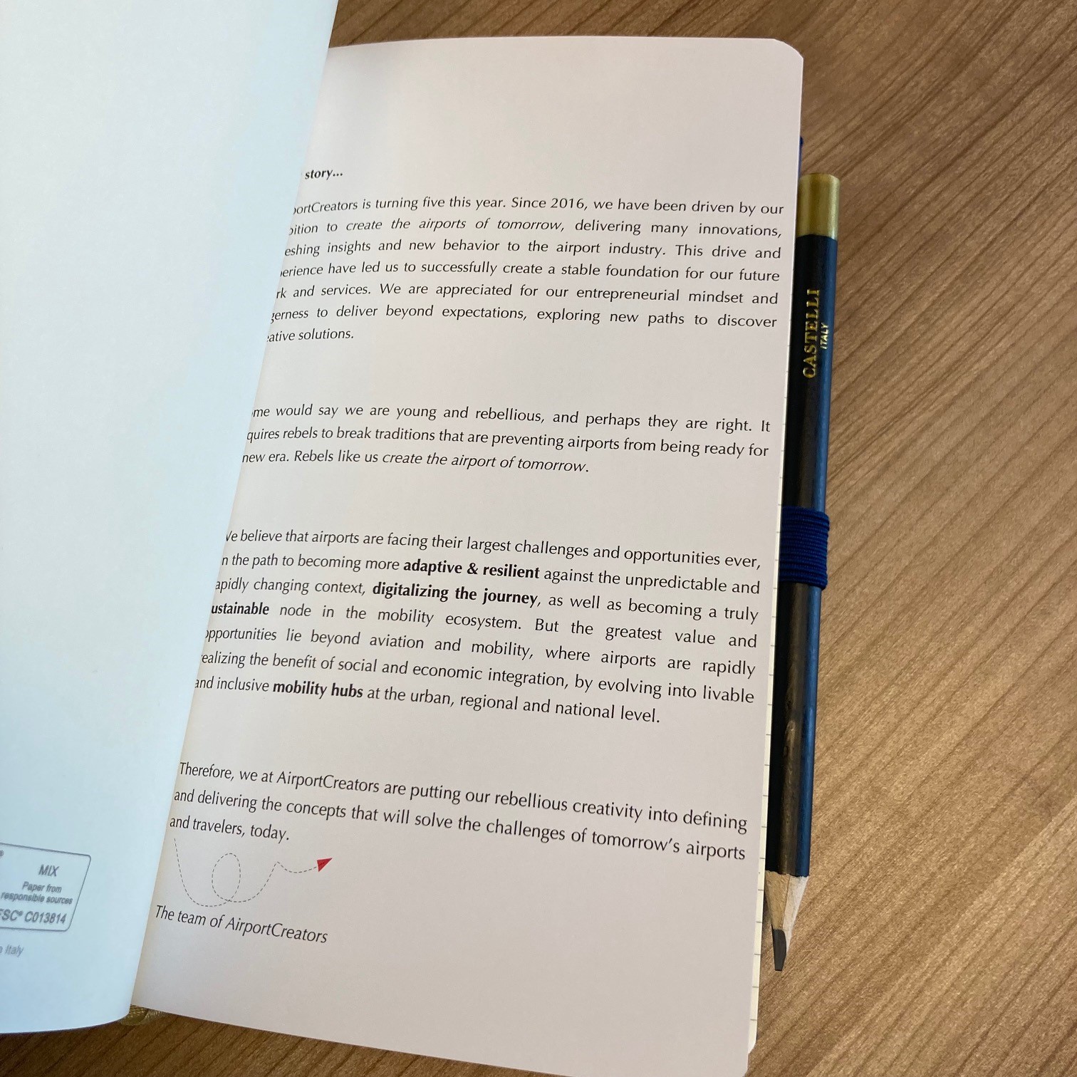 Eigen pagina voor in het notitieboek verwerkt