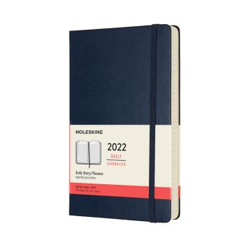 Donkerblauwe Moleskine Agenda met logo bedrukken