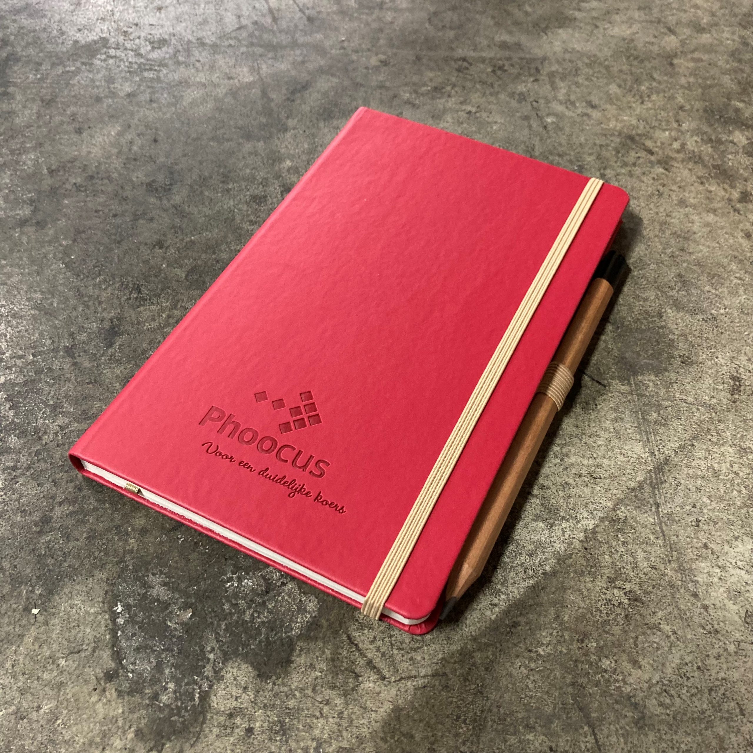 Appeel notitieboek rood met blinddruk