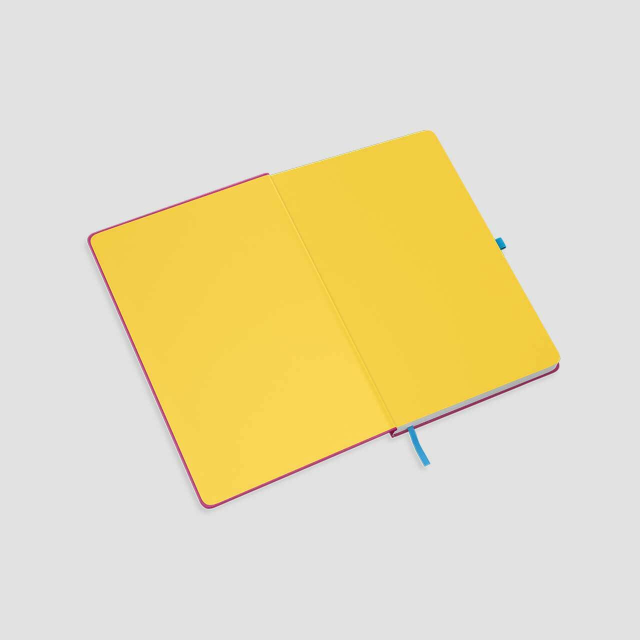Mix&Match notitieboek opengeslagen spiegelbladen geel
