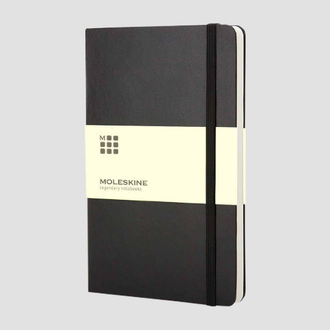 Moleskine notitieboek hard cover met banderol, zwart