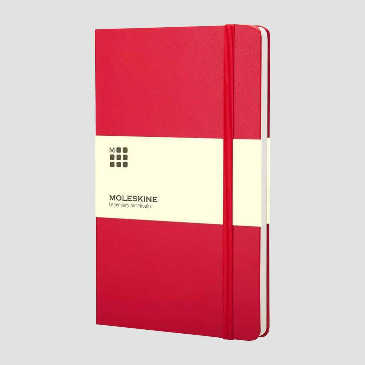 Moleskine notitieboek hard cover met banderol, rood