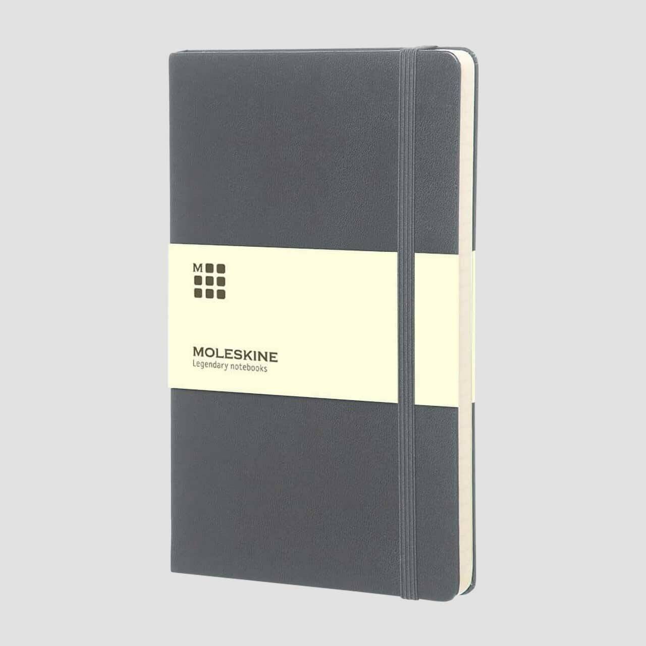 Moleskine notitieboek hard cover met banderol, grijs