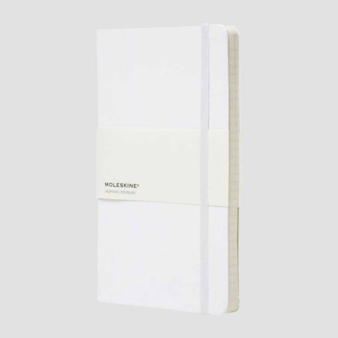 Moleskine notitieboek hard cover met banderol, wit